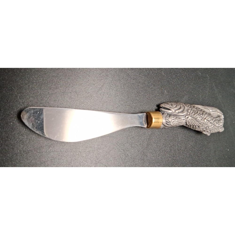 Pewter Cat, Ram, Fish, Rabbit Stainless Steel Butter knives - Picture 10 of 16
